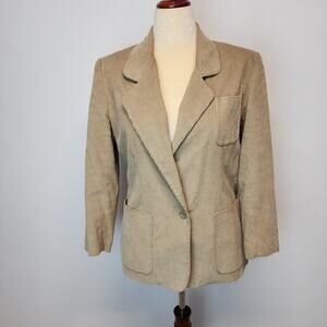 Vintage Sweetbriar Corduroy Blazer Size 12 Large Tan Academia Neutral Preppy